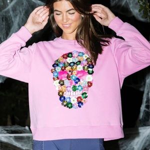 3D FLOWER SKULL SWEATSHIRT QUEEN OF SPARKLES